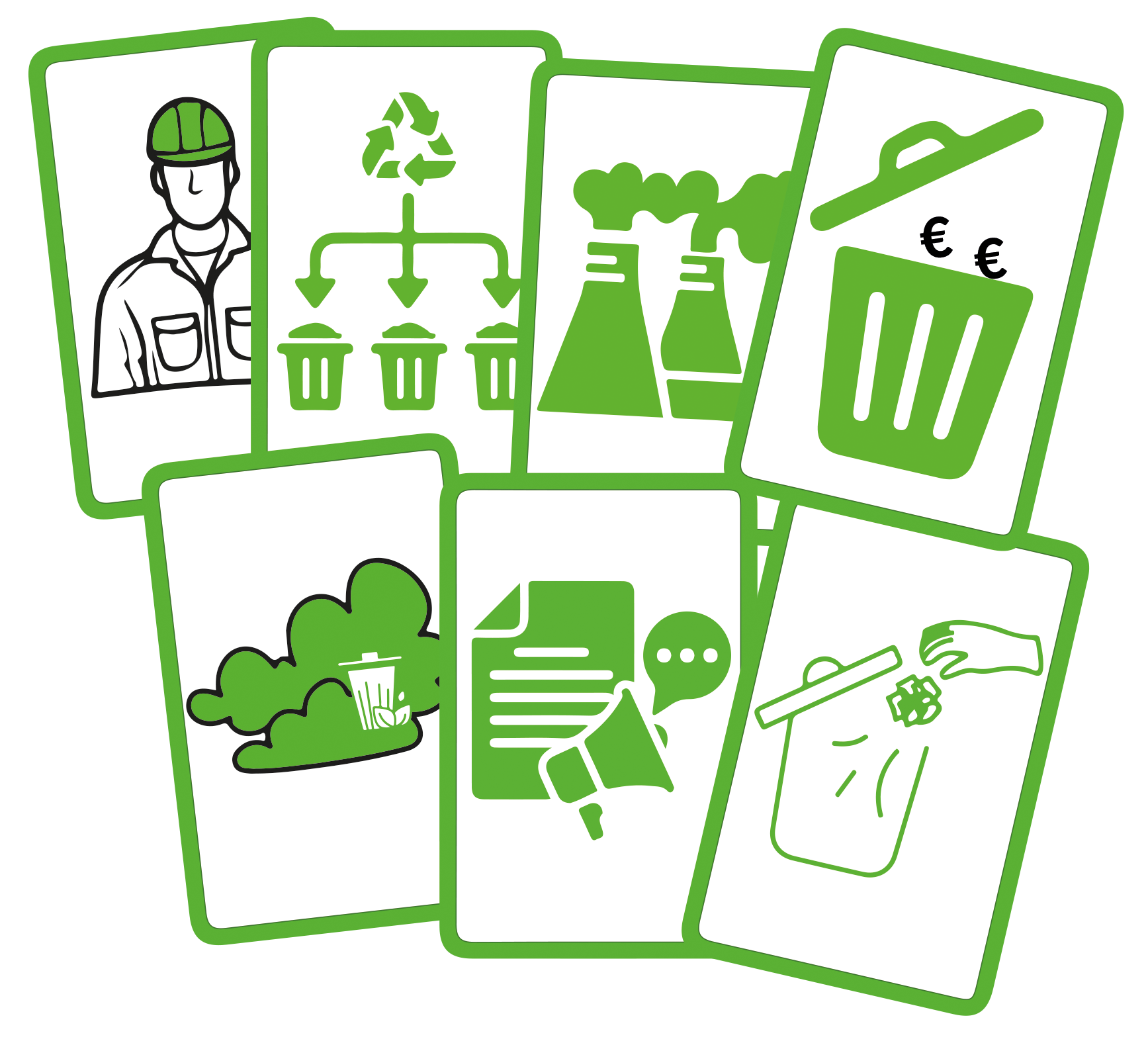Illustrations autour des déchets 