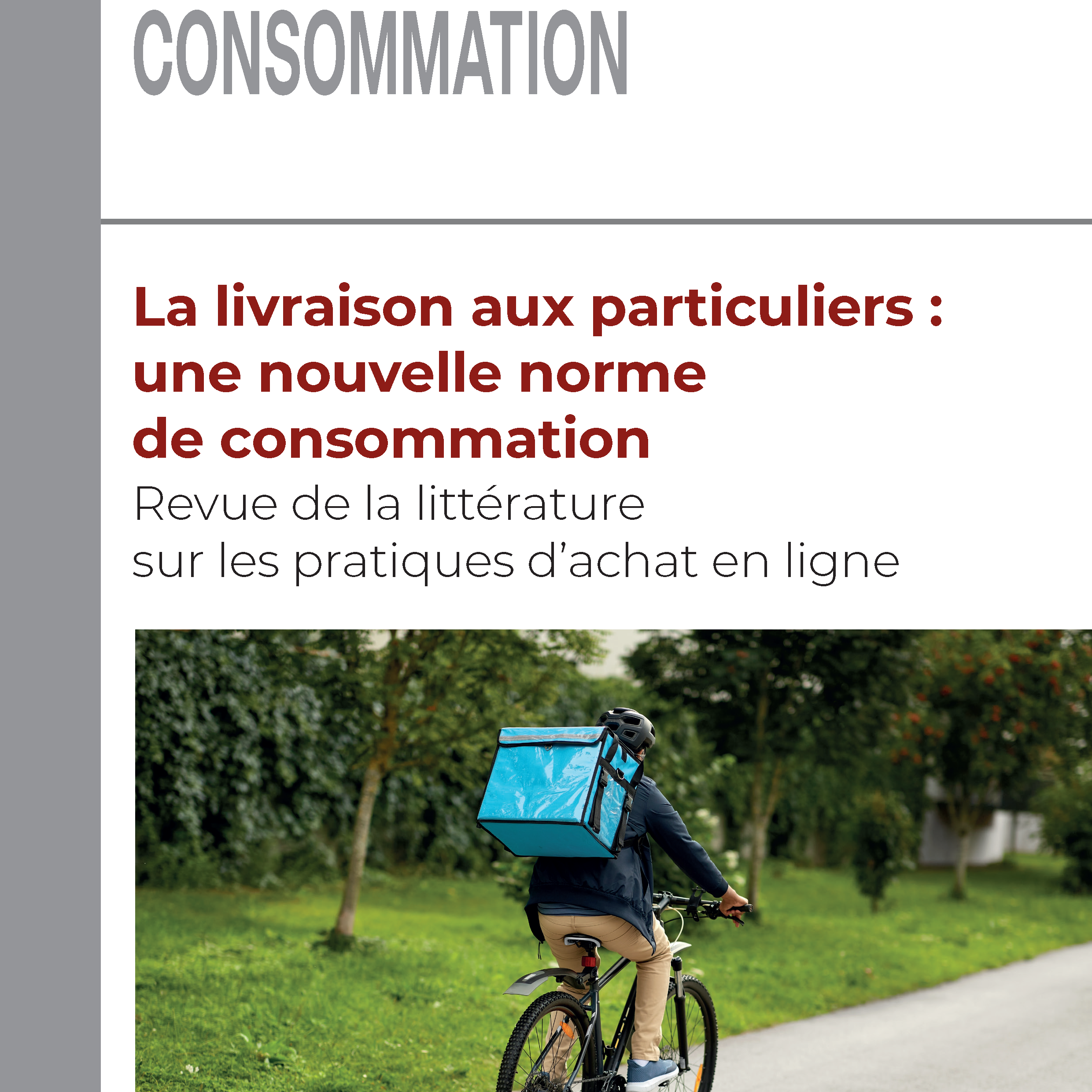 E-commerce et logistique : Livraison aux particuliers : une nouvelle norme de consommation Revue de littérature sur les pratiques d’achat en ligne