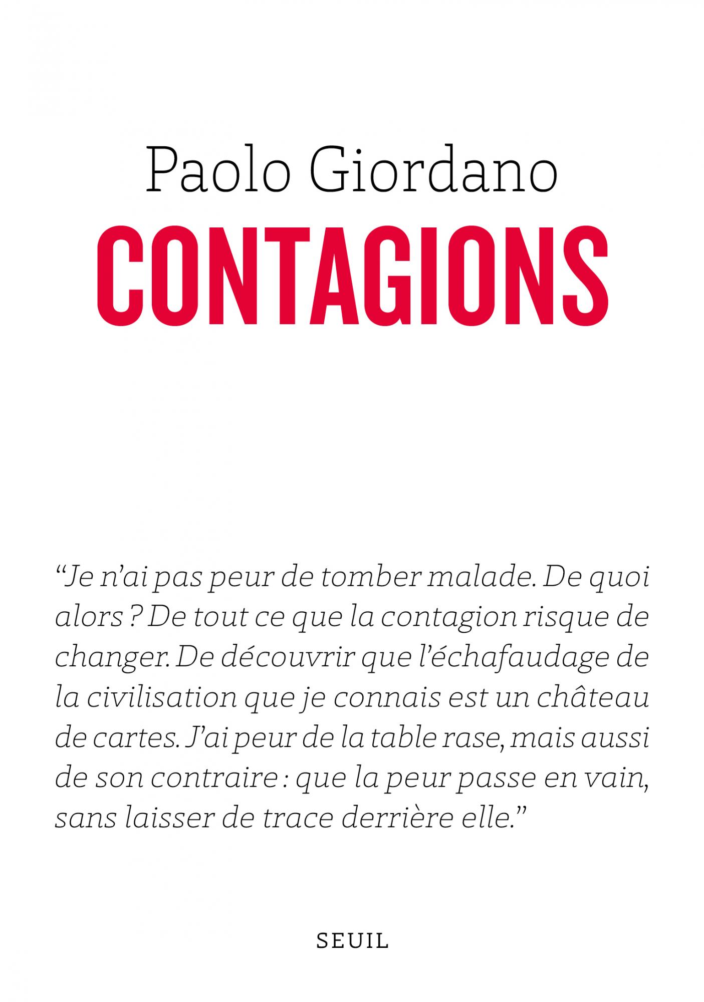 Couverture de Contagion de Paolo Giordano