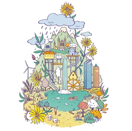 Illustration d'éléments aquatiques à Lyon