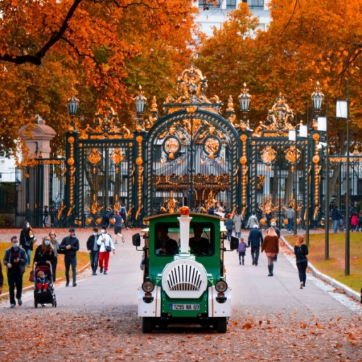 Photographie du petit train circulant dans le parc de la tête d'or à Lyon