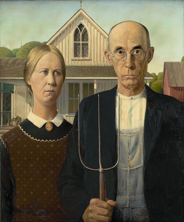 Tableau American Gothic de Grant Wood