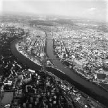 Photographie aérienne du confluent