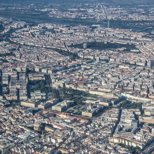 Vue aérienne d'une ville
