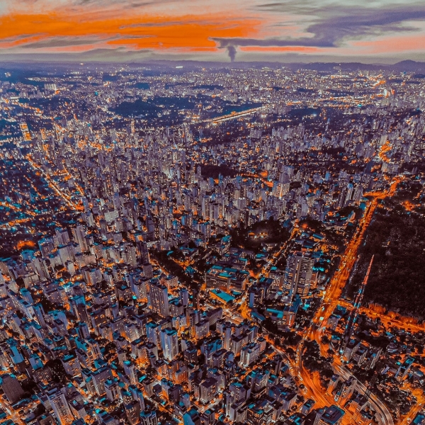 Photo d'une ville dense