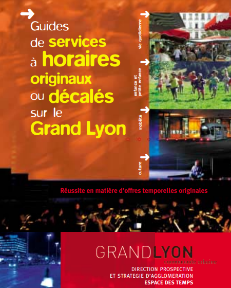 Couverture du Guide de services à horaires originaux et décalés sur le Grand Lyon