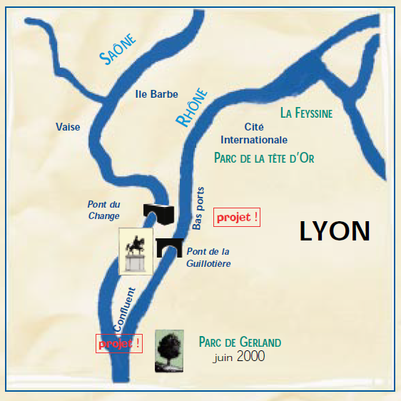 Carte des cours d'eau lyonnais