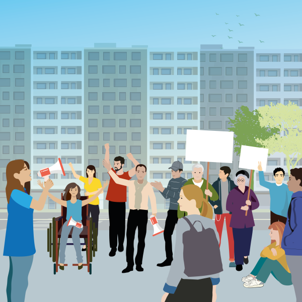 Illustration de personne manifestant