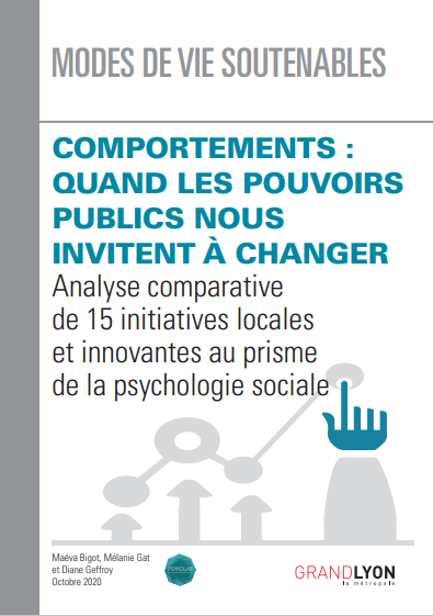 Couverture de l'étude Modes de vie soutenable - Comportements : Quand les pouvoirs publics nous invitent à agir