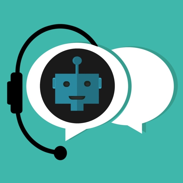 Illustration représentant des bulles de conversation avec dans l'une d'elle un robot.