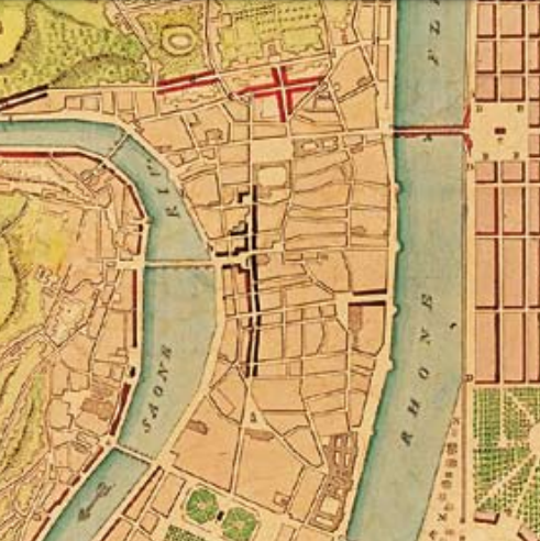 Carte du quartier de la Presqu-île, Lyon