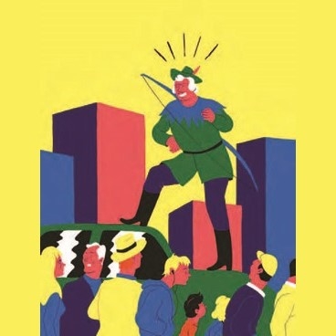 Illustration représentant un robin des bois urbain
