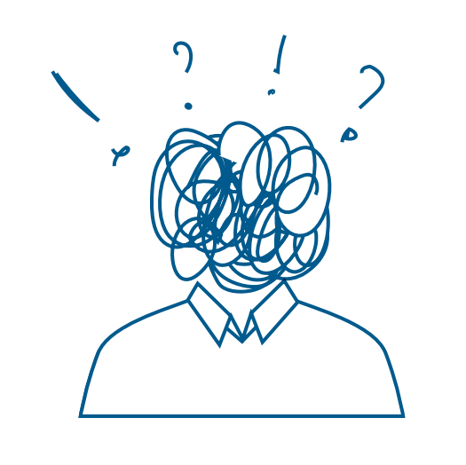 Illustration d'une personne perdue et stressée
