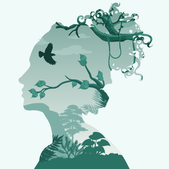 Dessin de nature dans l'ombre d'une femme
