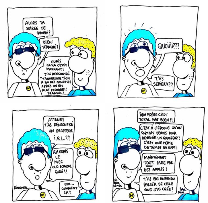 Extrait du strip le « Hip-hop en 2030 », © Tapas Nocturne